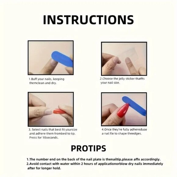 24pcs Long Coffin Press-On Nails – Square Shape | Easy Application Jelly Glue - Picture 3 of 6